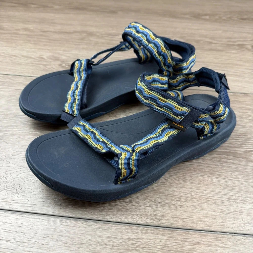 Teva Kids Hurricane XLT 2 Sport Sandals Wavy Geometric Blue Yellow Size 6